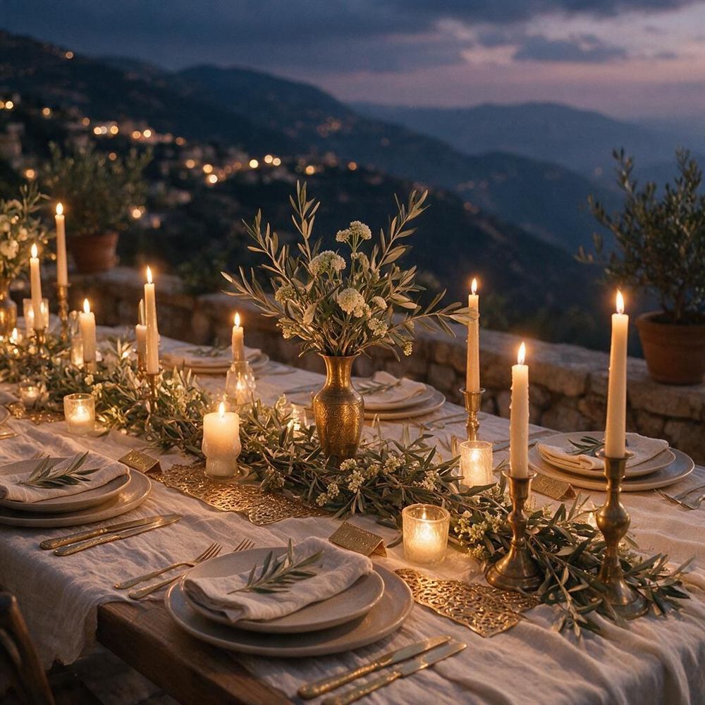 Table setting detail, mountain venue